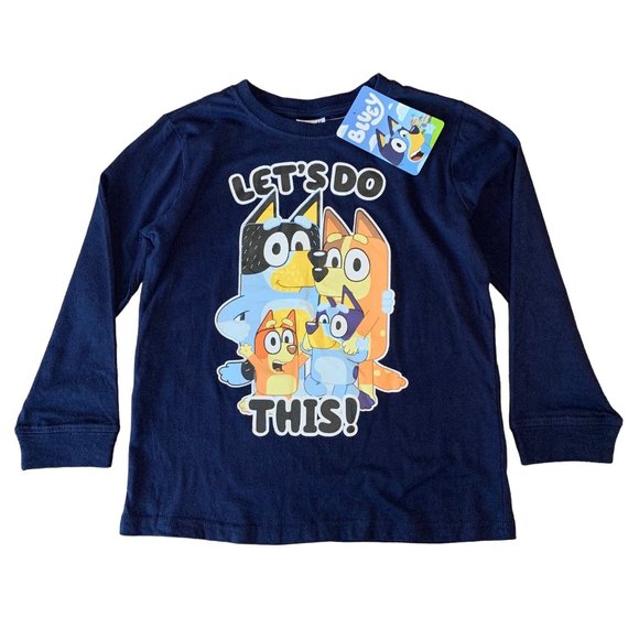 BLUEY & BINGO Family Graphic T-Shirt 5 5T NWT Blue Tee Shirt Top NEW Rare Unisex - Picture 1 of 5